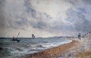 John Constable Hove Beach,withfishing boats Sweden oil painting artist
